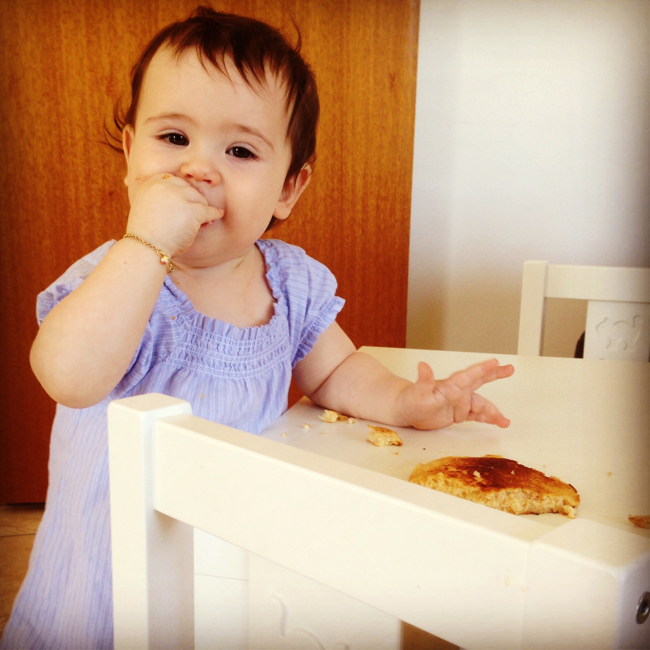 Baby Eating Pancakes