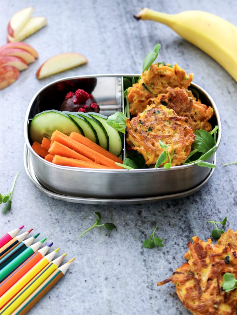 Sneak vegetables into lunch boxes with simple vegetable loaded fritters